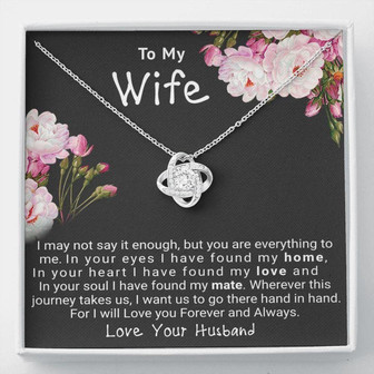 Wife Necklace, Gift For Wife Love Knot Necklace, Christmas Gift For Wife, On Her Birthday Gift, Anniversary Necklace Gift To My Soulmate Gift - Thegiftio UK