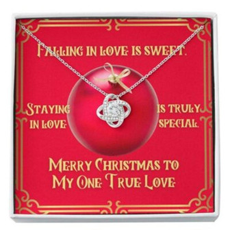 Wife Necklace Girlfriend Gift , Christmas Card Love Knot Necklace - Thegiftio UK
