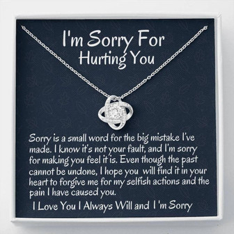 Wife Necklace, Girlfriend Necklace, I’M Sorry Gift, Apology Necklace For Wife Girlfriend, Love Knot, Forgive Me, Sorry Gift Friend, Sorry Partner - Thegiftio UK