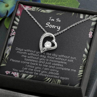 Wife Necklace, Girlfriend Necklace, I’M Sorry, Let Me Love You, Apology Gift, Cz Heart Necklace - Thegiftio UK