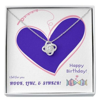 Wife Necklace, Girlfriend Necklace, To My Wife Girlfriend Necklace , Happy Birthday Fishing Hooked Gift Box - Thegiftio UK