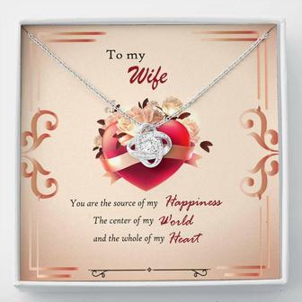 Wife Necklace, Girlfriend Necklace, To Wife Girlfriend Love Knot Necklace Bday Anniversary Gift , Source Of Happiness - Thegiftio UK