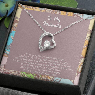 Wife Necklace, Girlfriend Necklace, You’Re My Perfect Touchdown, Cz, Heart Pendant Necklace, With Box - Thegiftio UK