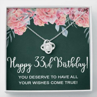 Wife Necklace, Happy 33Rd Birthday Necklace Gifts For Women Wife, 33 Years Old Necklace For Her - Thegiftio UK