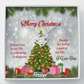 Wife Necklace, Love Knot Necklace , Christmas To My Wife , Girlfriend You Are A Blessing! - Thegiftio