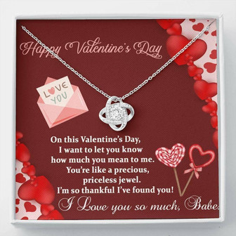 Wife Necklace, Love Knot Necklace Valentines Gift For Wife Jewelry Gift , Thankful I Found You! - Thegiftio UK