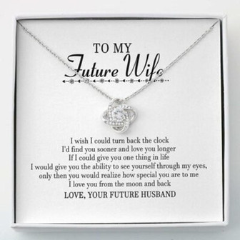 Wife Necklace, Love You From The Moon And Back Necklace For Wife - Thegiftio