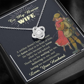 Wife Necklace, Military Wife Necklace, Deployment Necklace, Deployment Gift For Wife, Military Wife Gift, Army Wife Gift, Veteran Day Gift For Wife - Thegiftio UK