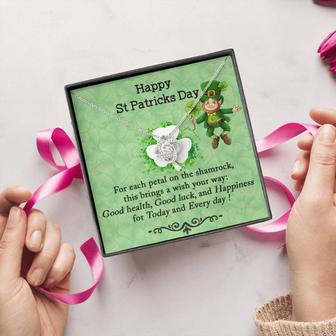 Wife Necklace, Mom Necklace, St Patricks Day Gifts, Saint Patricks Day Necklace, Shamrock Anniversary Necklace Gift, Lucky Gift For Wife - Thegiftio UK