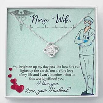 Wife Necklace, Necklace For Wife , Gift Necklace With Message Card To My Nurse Wife Red Heart - Thegiftio UK