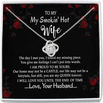Wife Necklace, Necklace For Wife , To My Smokin Hot Wife My Missing Piece Gift From Husband - Thegiftio UK