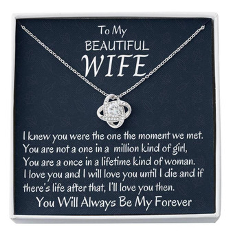 Wife Necklace, Necklace Gift For Her, Anniversary Necklace Gift Necklace, Birthday Gift, Love Knot Necklace Gift For Her, Gift For Wife, - Thegiftio UK
