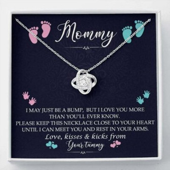 Wife Necklace, New Mommy Necklace, Gift From Mom To Be Baby Bump, New Mom, First Time Mom Pregnancy - Thegiftio