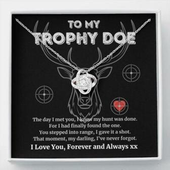 Wife Necklace, Personalized Necklace To My Deer Hunter Wife Gift, Hunting Gift From Husband Custom Name - Thegiftio UK