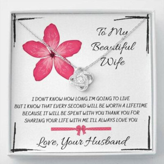 Wife Necklace, To My Beautiful Wife Every Second Love Knot Necklace Gift - Thegiftio UK