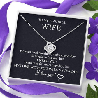 Wife Necklace, To My Beautiful Wife, Gift For Wife From Husband, Wife Husband Gift, Anniversary Necklace Gifts Wife - Thegiftio