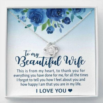 Wife Necklace, To My Beautiful Wife Gifts From Husband Alluring Necklace - Thegiftio UK
