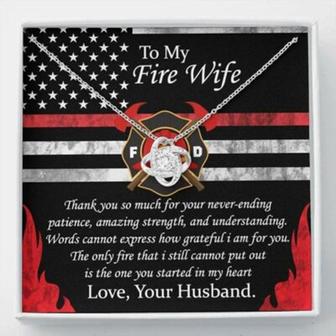 Wife Necklace, To My Firefighter Wife Necklace Gift, Anniversary Gift From Husband - Thegiftio UK