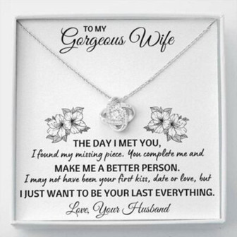 Wife Necklace, To My Gorgeous Wife Love Knot Necklace Gift - Thegiftio UK