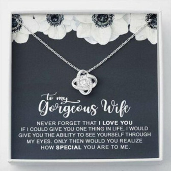 Wife Necklace, To My Gorgeous Wife Necklace , Gift For Valentine, Birthday, Anniversary - Thegiftio UK