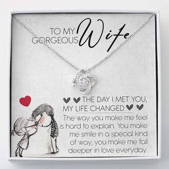 Wife Necklace, To My Gorgeous Wife Necklace Gift , Love Knots - Thegiftio UK