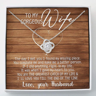 Wife Necklace , To My Gorgeous Wife Necklace , Love Knots - Thegiftio UK