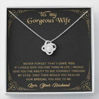 Wife Necklace, To My Gorgeous Wife Necklace , Never Forget That I Love You - Thegiftio UK