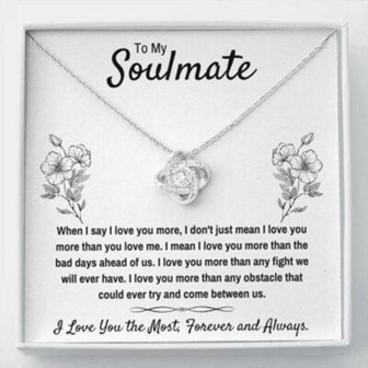 Wife Necklace, To My Soulmate “I Love You The Most” Love Knot Necklace Gift - Thegiftio UK