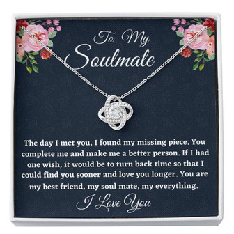 Wife Necklace, To My Soulmate Necklace Gift, Love Knot Necklace For Her Birthday, Anniversary Necklace Gift, Gift For Her - Thegiftio UK