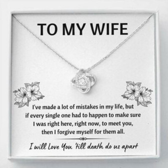 Wife Necklace, To My Wife “Mistakes” Love Knot Necklace Gift From Husband - Thegiftio UK
