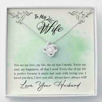 Wife Necklace, To My Wife All That I Need Love Knot Necklace Gift - Thegiftio UK