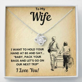 Wife Necklace, To My Wife Bags Love Knot Necklace Gift - Thegiftio UK