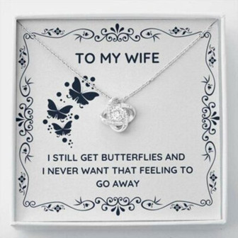 Wife Necklace, To My Wife Butterflies Love Knot Necklace Gift - Thegiftio UK