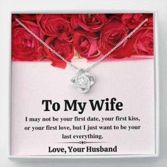 Wife Necklace, To My Wife Last Everything , Red Roses Love Knot Necklace Gift - Thegiftio UK