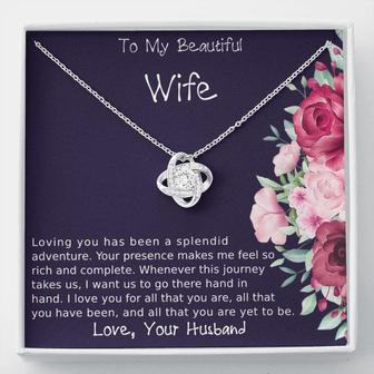 Wife Necklace, To My Wife Love Knot Necklace Gift, Christmas Gift For Wife, Gift For Wife From Husband, To My Soulmate Gift - Thegiftio UK