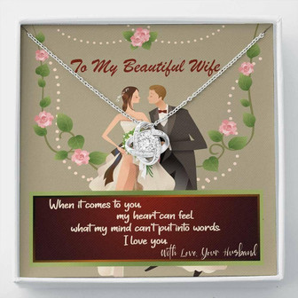 Wife Necklace, To My Wife Love Knot Necklace Pendant Anniversary Gift Christmas For Wife - Thegiftio UK