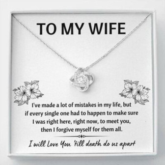Wife Necklace, To My Wife Mistakes Love Knot Necklace Gift - Thegiftio UK
