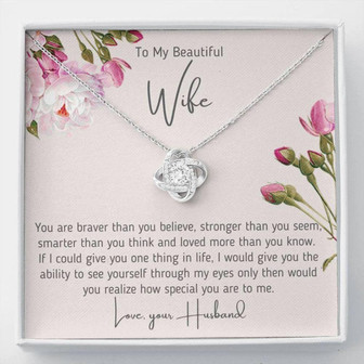 Wife Necklace, To My Wife Necklace, Birthday Necklace Gift For Wife, Romantic Wife Gift, Husband To Wife, Necklace For My Wife - Thegiftio UK