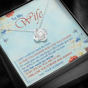 Wife Necklace, To My Wife Necklace Gift For Wife From Husband I Wish I Could Turn Back The Clock Necklace - Thegiftio UK