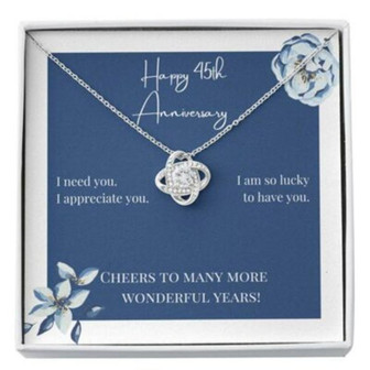Wife Necklace, To My Wife Necklace Gift , Happy 45Th Anniversary Cheers Love Knot Necklace - Thegiftio UK
