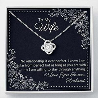Wife Necklace, To My Wife Necklace Gift , I Am Willing To Stay Through Anything, Gift To My Wife Necklace - Thegiftio UK