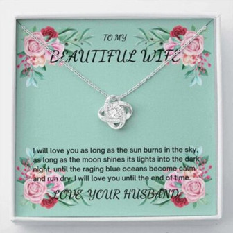 Wife Necklace, To My Wife Necklace Gift , I Will Love You , Necklace Gift Express Your Love For Her - Thegiftio UK