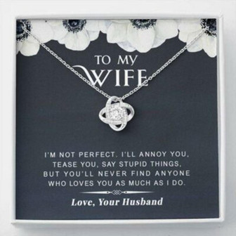 Wife Necklace, To My Wife Necklace Gift , I?M Not Perfect , Gift For Mother’S Day, Birthday, Anniversary - Thegiftio UK