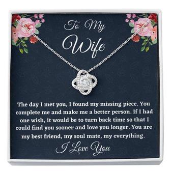 Wife Necklace, To My Wife Necklace Gift, Love Knot Necklace Wife Appreciation Gift For Her Anniversary, Gift For Her - Thegiftio UK
