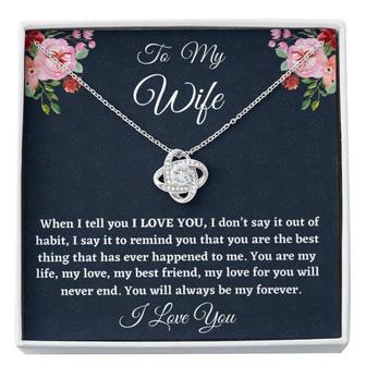 Wife Necklace, To My Wife Necklace Gift, Love Knot Necklace For Her Anniversary, Gift For Her, Gift For Wife Appreciation Gift - Thegiftio UK