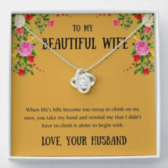 Wife Necklace, To My Wife Necklace Gift , When Life, Hills Become , Necklace Gift Sweet Message - Thegiftio UK