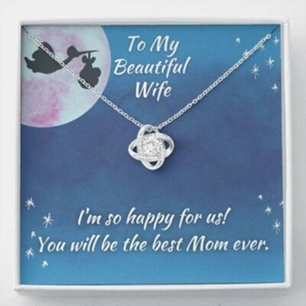 Wife Necklace, To Wife Necklace New Mom Gift Expecting Joy Love Knot Necklace - Thegiftio UK
