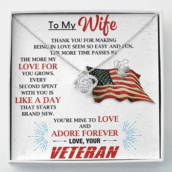 Wife Necklace, Veteran’S Wife Necklace , Gift For Wife From Husband Veteran , Necklace With Gift Box - Thegiftio UK