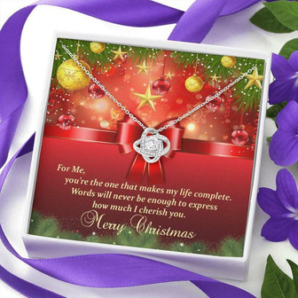 Wife Necklace, Wife Christmas Love Knot Necklace Jewelry Gift , You Make My Life Complete! - Thegiftio UK