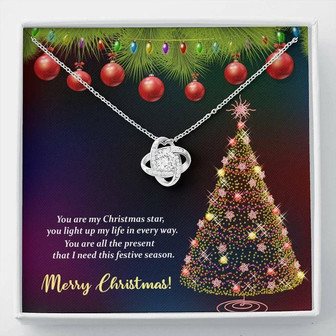 Wife Necklace, Wife Christmas Love Knot Necklace Jewelry Gift For Wife My Christmas Star - Thegiftio UK